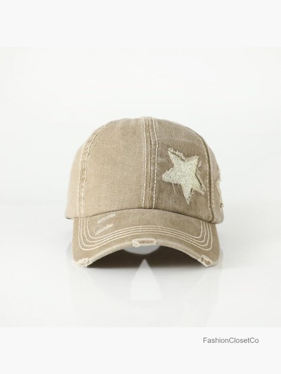 Washed Scratch Frayed Baseball Cap Retro Adjustable Five 